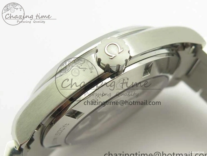 0129 FlexibleFit Aqua Terra 150M SS VSF 1:1 Best Edition Black Wave Textured Dial RG Hand on SS Bracelet A8500 Super Clone 8032